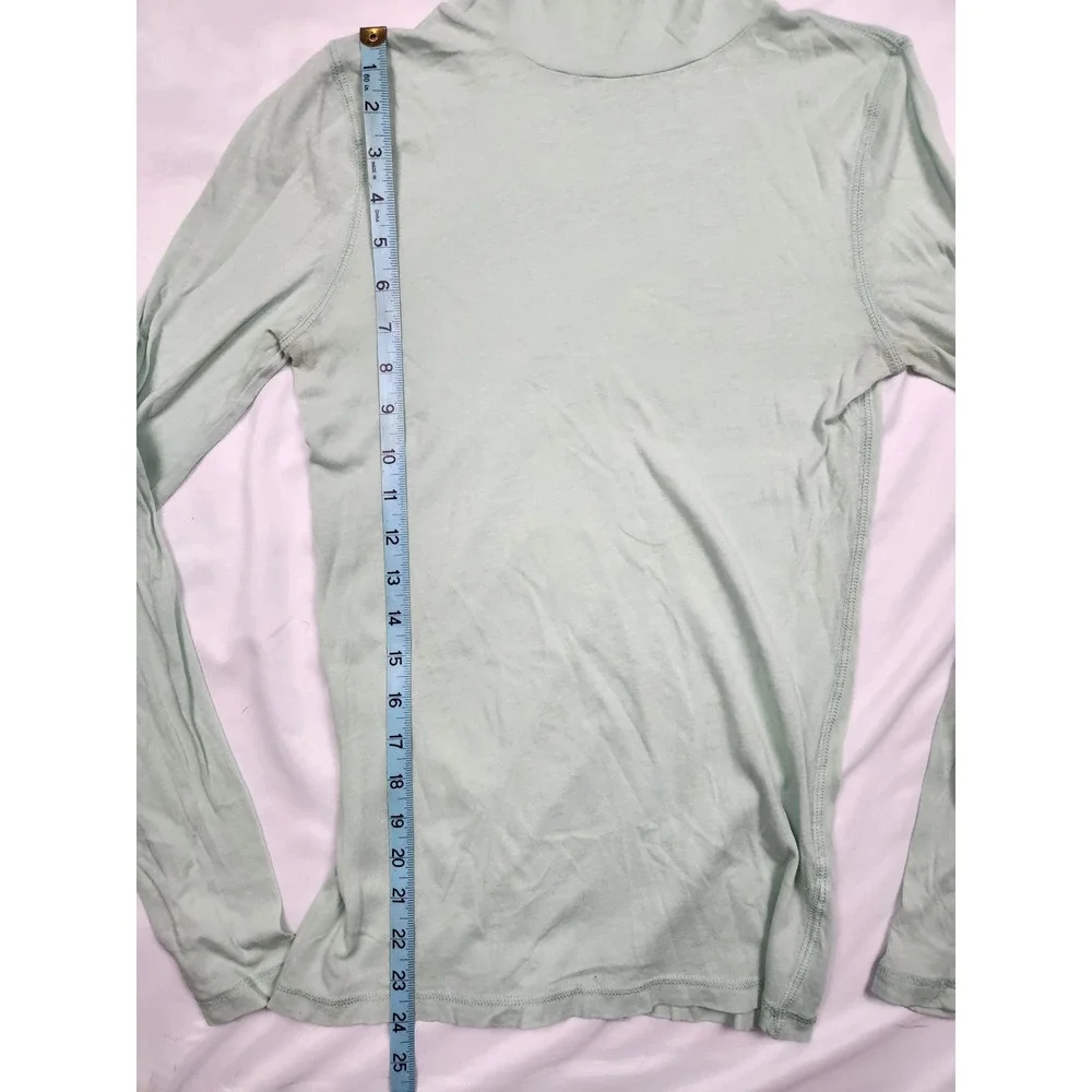 J.‎ Crew Mint Green 100% Cotton Tissue Turtleneck Size Small
